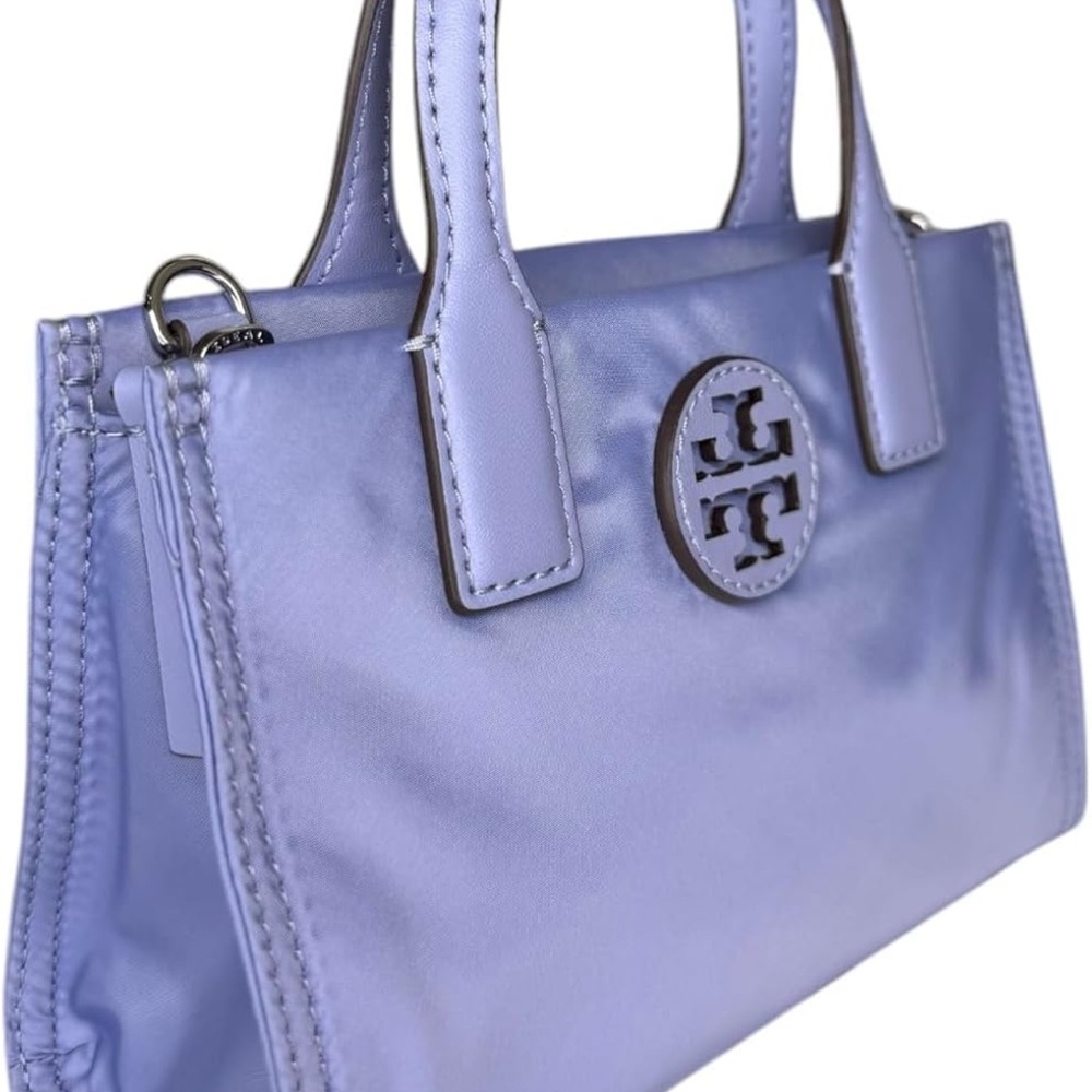 Tory Burch Purple Satchel with Iconic Logo